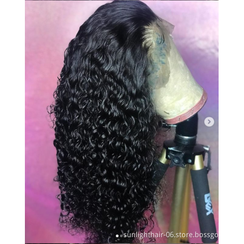 Sunlight hair Water Wave Wig 13x4 Lace virgin human jewish hair Peruvian Pre Plucked Lace front  Wig virgin lace wigs